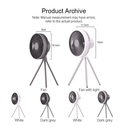10000mAh 4000mAh Camping Fan Rechargeable Desktop Portable Circulator Wireless Ceiling Electric Fan with Power Bank LED Lighting