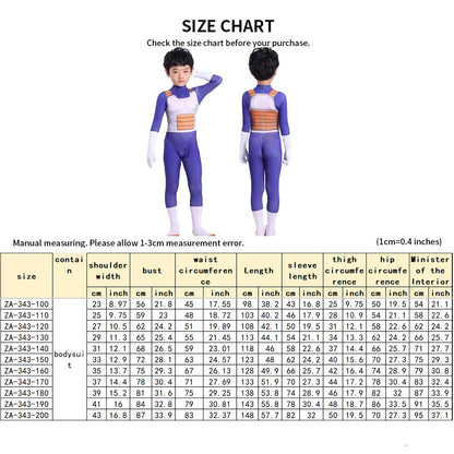 Anime Children's Vegeta Role-playing Costumes Paired With Tricolor Wigs Adult Super Saiya Bodysuits Holiday Party Costumes