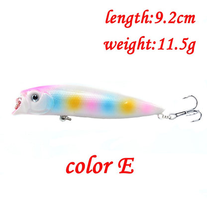 POETRYYI 1pc Isca de Pesca Artificial Popper 9cm/11g Popper de Superfície 17 Cores Isca Rígida Wobblers de Plástico Acessórios de Pesca