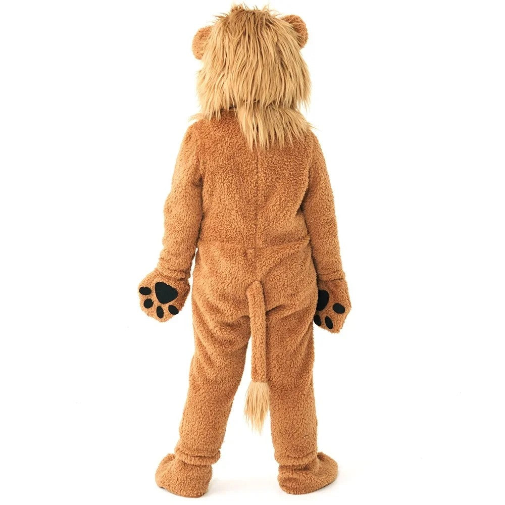 Boys Girls Lion King Cosplay Costume Baby Kids Furry Plush Furry Animal Outfits Jumpsuit Child Birthday Halloween Party Costume