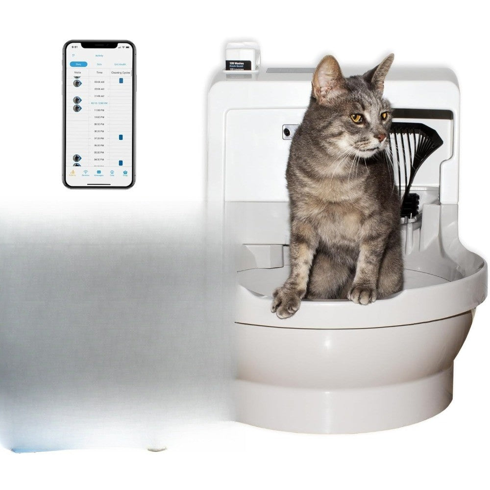 Caixa de Areia para Gatos Autolimpante, com Descarga Completa e Automática