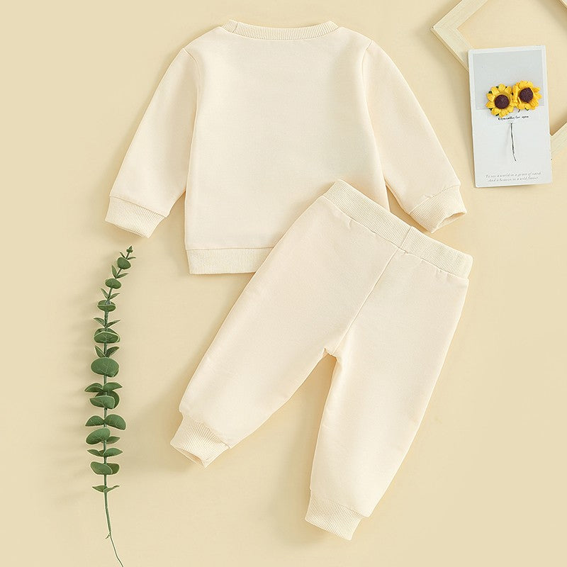 Baby Girl Clothes Newborn Infant Fall Winter Outfits Love Print Long Sleeve Sweatshirts Tops Pants Set 0-24M