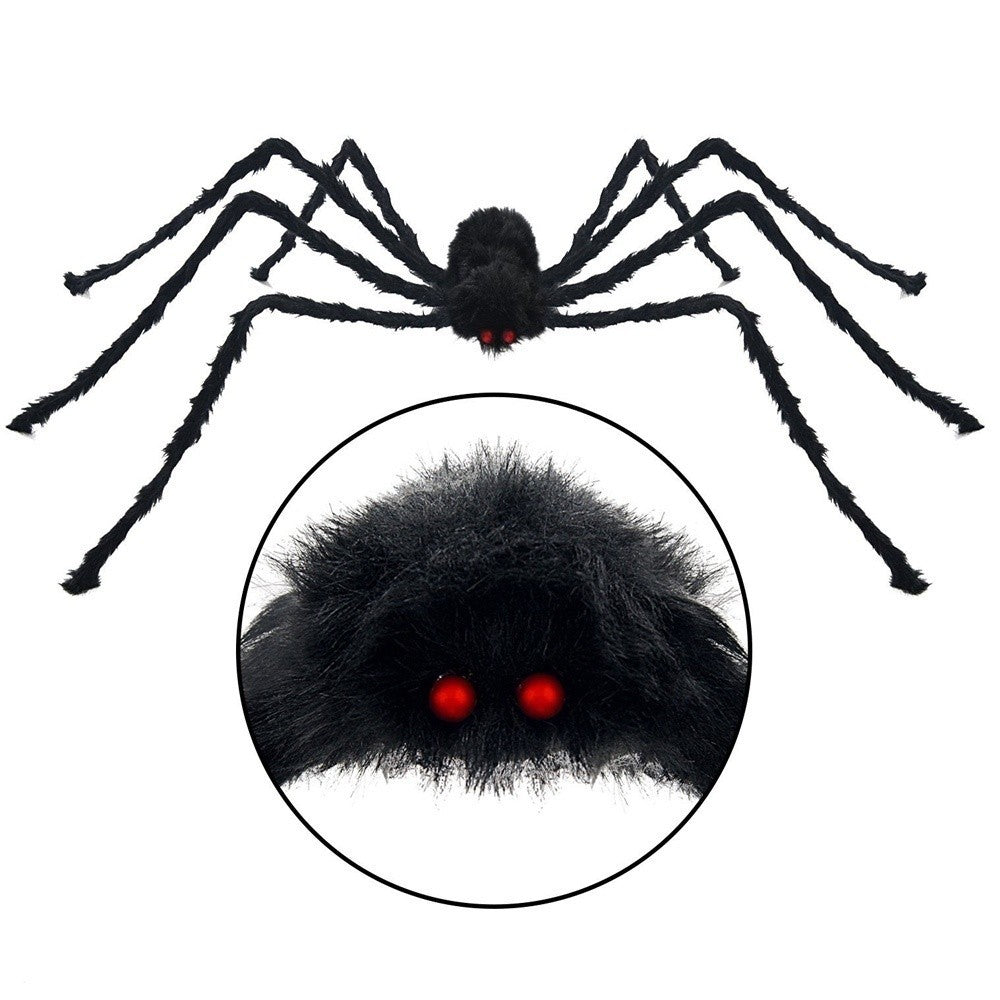 Halloween Aranha de Pelúcia Grande Decoração de Halloween de Terror Adereços de Festa Decoração Gigante de Aranha para Exterior Brinquedo de Pelúcia de Aranha Preta de 30-200cm