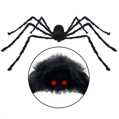 Halloween Aranha de Pelúcia Grande Decoração de Halloween de Terror Adereços de Festa Decoração Gigante de Aranha para Exterior Brinquedo de Pelúcia de Aranha Preta de 30-200cm