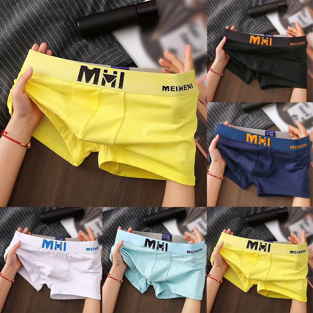 Men's Cotton Panties Breathable Words Print Boxer Shorts And Underpants Bulge Pouch Briefs Trunks Boxer Briefs Underwear Man