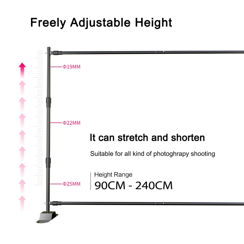 Double-Crossbar Backdrop Background Stand Frame Support System For Photography Photo Studio Video Muslin Green Screen