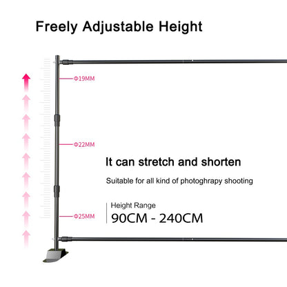 Double-Crossbar Backdrop Background Stand Frame Support System For Photography Photo Studio Video Muslin Green Screen