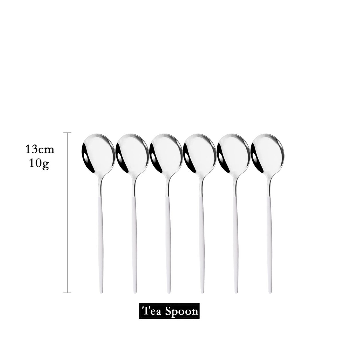 6Pcs/Set Teaspoon Stainless Steel Flatware Colorful Cake Fruit Spoons Dessert Small Coffee Spoon Snack Kitchen Dinnerware Tools