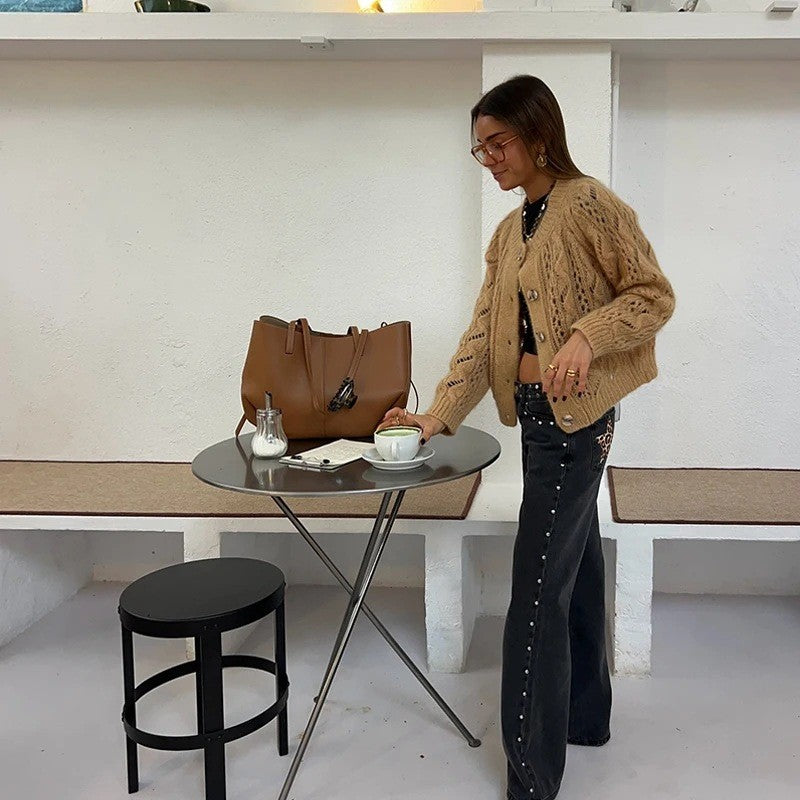 ONE DILEMMA Five-Pointed Star Print High Waited Jeans New Street Harajuku Baggy Jeans Women Clothing Casual Straight Denim Pants