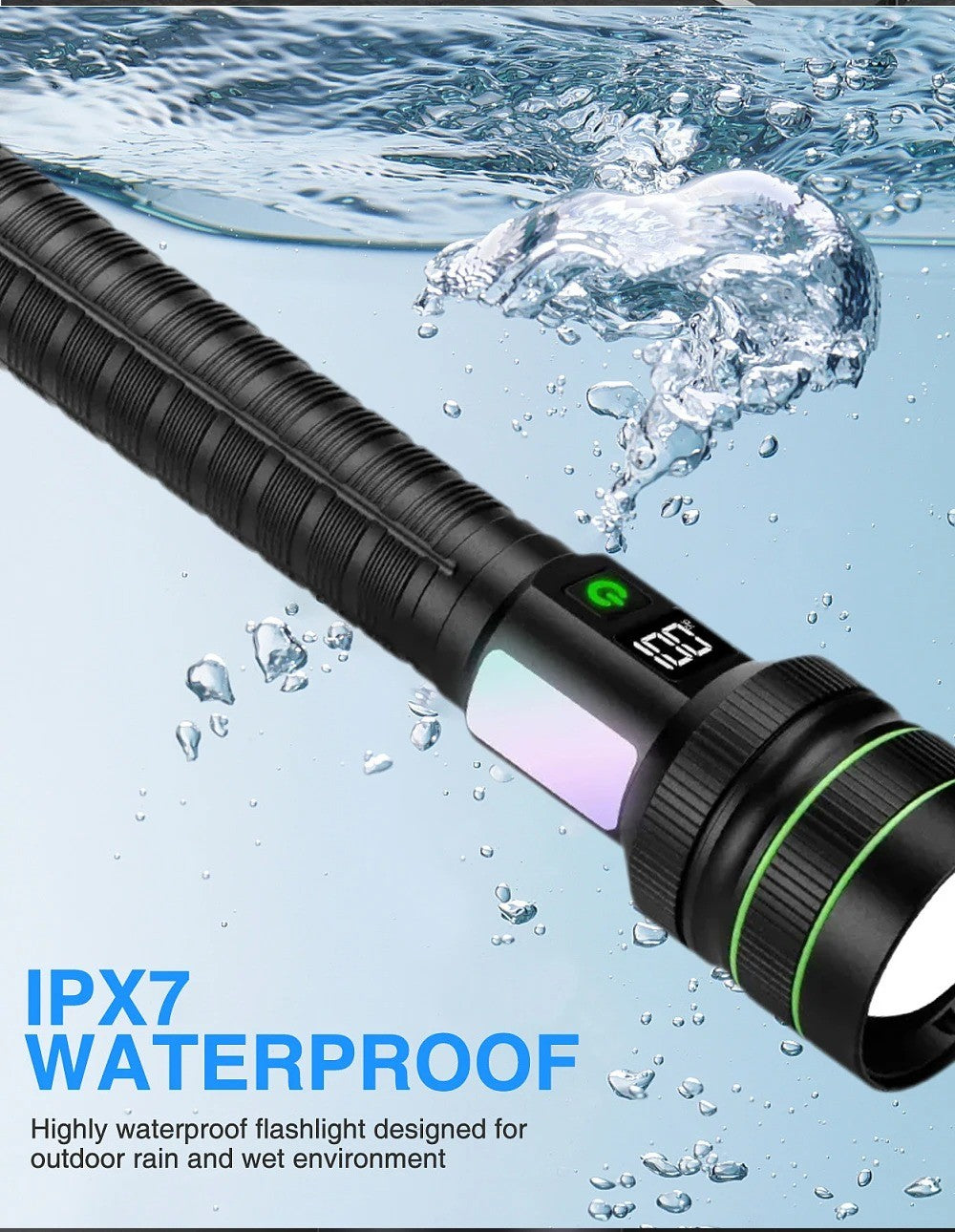 High Power LED Flashlight USB Rechargeable Super Long Range Tactical Torch Strong Light Lamp Outdoor Portable Lantern Waterproof