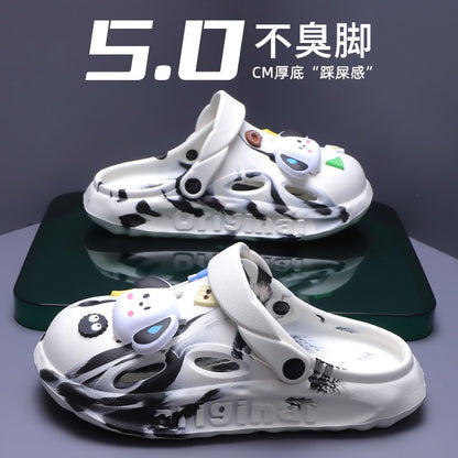 Shevalues Fashion Men Clogs Slippers Casual Hole Beach Sandals Outdoor Men Garden Shoes Summer Soft Sandals Home Bathroom Slides