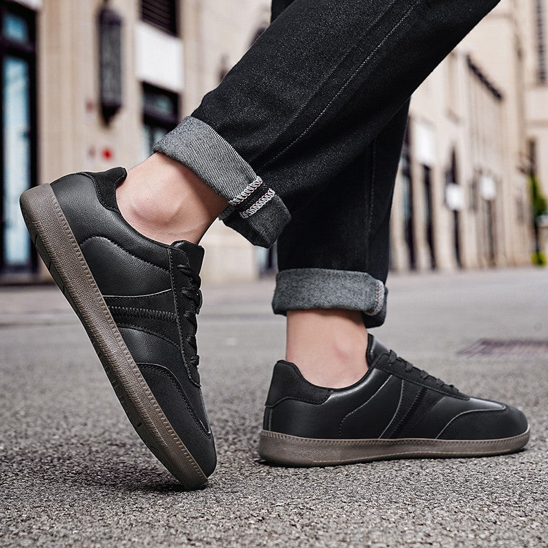 Oiaano Unisex Barefoot Men Leather Black Shoes Women Sneakers Platform Zero Drop Fashion Comfort Lightweight Breathable Walking