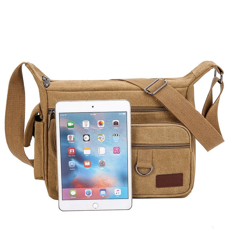 Men's Canvas Messenger Bag Single Shoulder High Quality Crossbody Bag Messenger Bag Commuter Travel Daily Use With Compartment