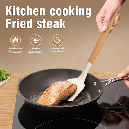 12PCS Silicone Kitchen Utensils Cooking Set Food Grade Cookware Utensils Turner Spatula Measuring Spoon Practical Kitchenware