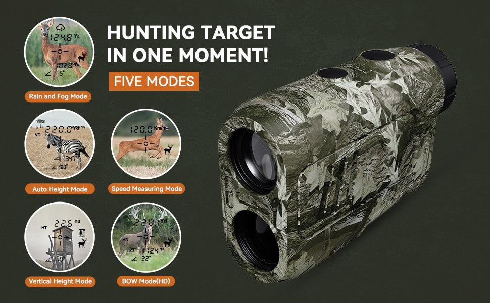 MiLESEEY Range finder 7° Grande Campo 656 Jardas telêmetro a laser para caça, com Modo de Medição de Chuva e Neblina, Modo Arco, Altura Automática