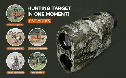MiLESEEY Range finder 7° Grande Campo 656 Jardas telêmetro a laser para caça, com Modo de Medição de Chuva e Neblina, Modo Arco, Altura Automática