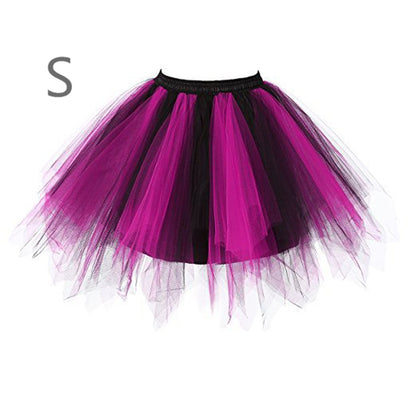 Princess Midi Fairy Tulle Skirt Pleated Dance Tutu Skirts Womens Lolita Petticoat Jupe Tulle Femme Party Puffy Skirts Adult