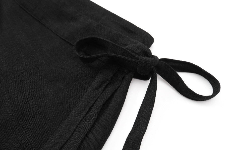 AS 2025 spring summer woman  linen one pieces  wrap skirts adjustable waist 2cm