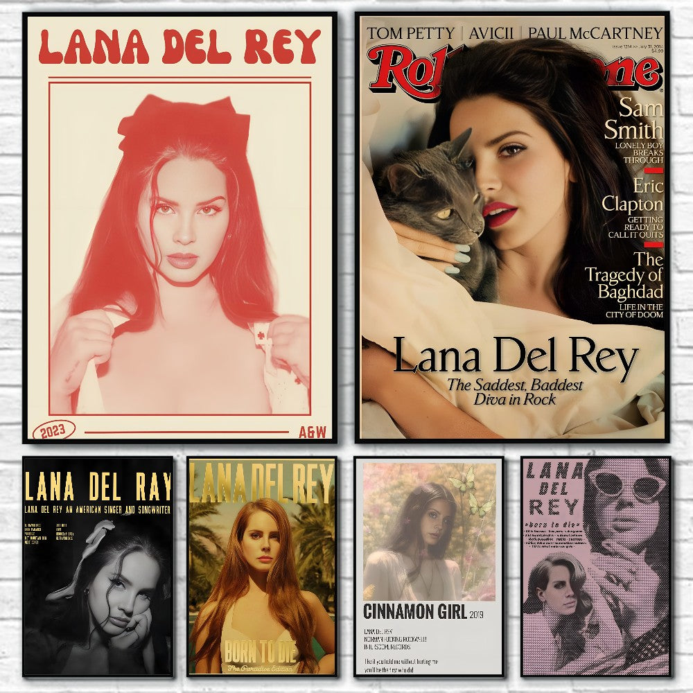 Singer Lana Del Rey Album Poster Poster Paper Print Home Living Room Bedroom Entrance Bar Cafe Art Painting Decoration