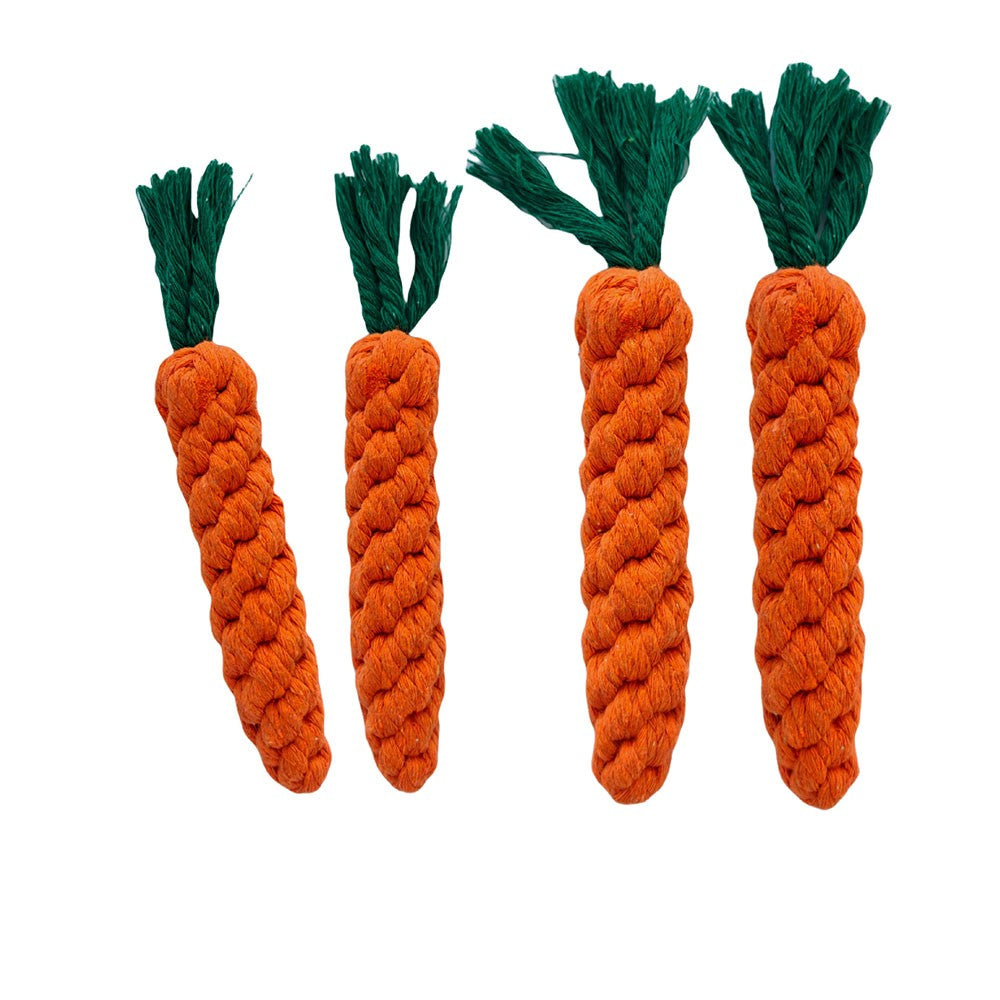 1 Peça Cenoura Corda Mordedor Brinquedos para Cães Brinquedos Seguros Duráveis Trançados para Cães Mordedores Resistentes para Filhotes Molares Limpeza de Dentes Corda de Algodão