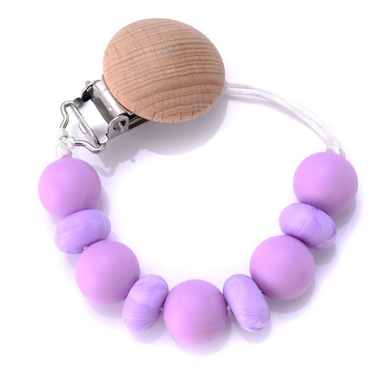 New Silicone Beads Dummy Clip Holder Soother Pacifier Clips Chain for Baby Teething Toys Chew Gifts Accessories BPA Free
