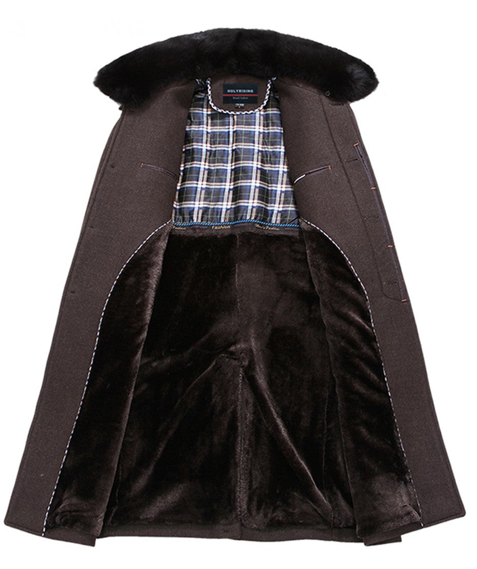 winter jackets men thicken woolen coat long outwear male warm overcoats fur wool & blends mens clothing l-4xl #18168 Holyrising