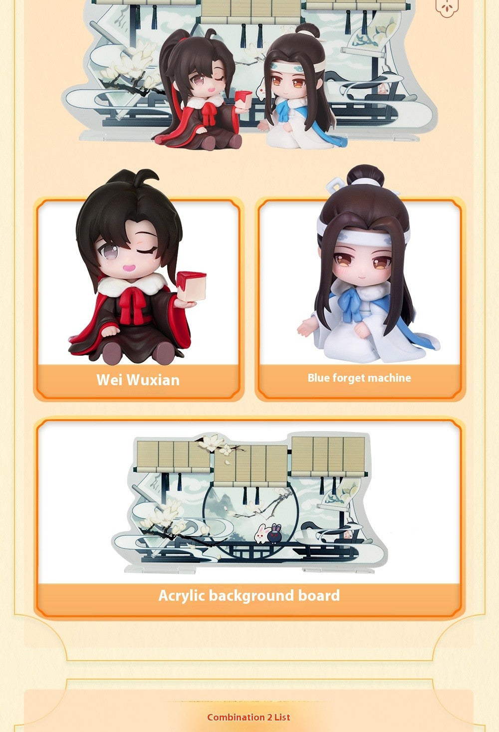 Mo Dao Zu Shi Cloud Deep Series Anime Figurine - Wei Wuxian Lan Wangji Q-Version Action Toy Model Collectible Gift for Fans
