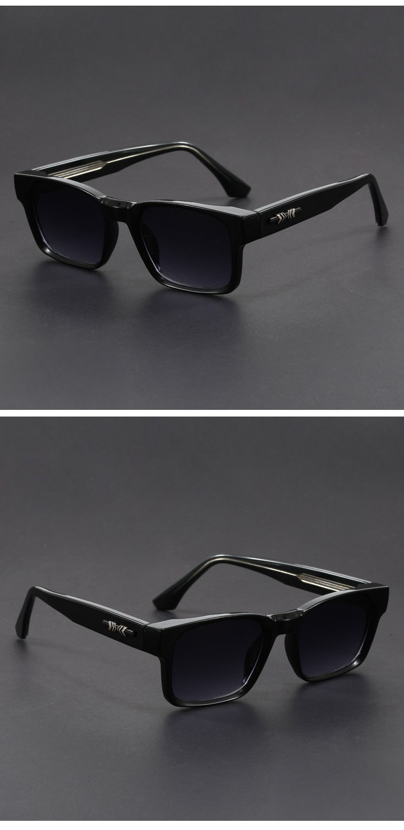 Fashionable Retro Square Black and Leopard Print Full Frame Anti-Uv Sunglasses for Men Japanese Simple Literary Style Shades