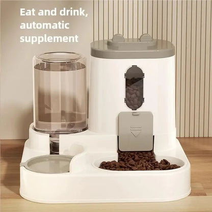 Conjunto Comedouro e Bebedouro Automático para Cães e Gatos: Design por Gravidade, À Prova de Vazamento, À Prova de Derrame, Antiderrapante, Fácil de Limpar, Tigela de Comida Embutida