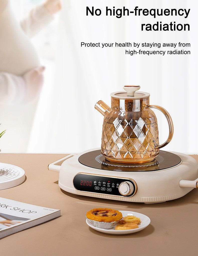 Electric Ceramic Infrared Heating Furnace Magnetic Waterproof Induction Cooker Hob Hot Pot Stir-Fry Stove Timer Heater Cooktop