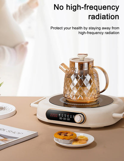 Electric Ceramic Infrared Heating Furnace Magnetic Waterproof Induction Cooker Hob Hot Pot Stir-Fry Stove Timer Heater Cooktop