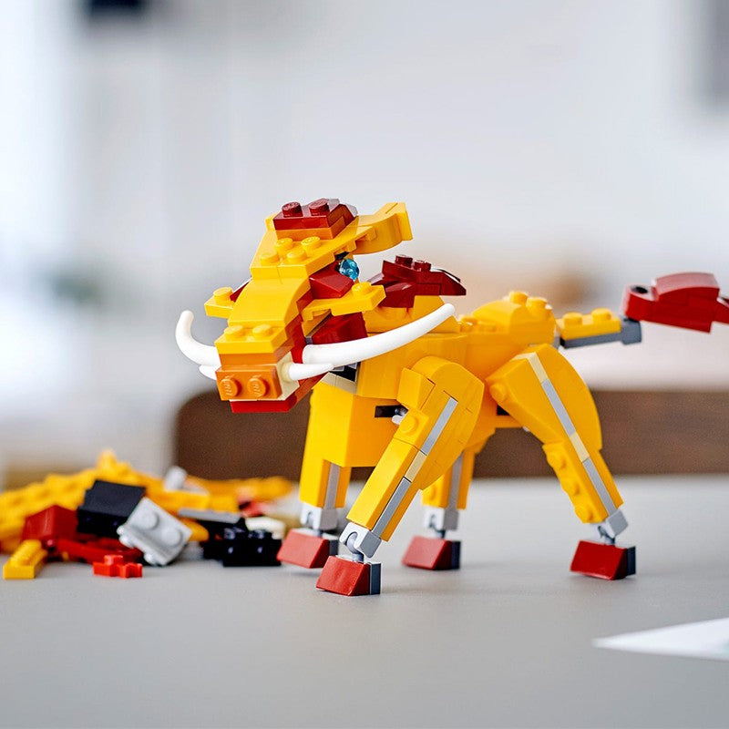 LEGO Blocos de Montar 31112 Série Criativa Versátil Leão Selvagem Brinquedo Quebra-Cabeça Montado Infantil Presente