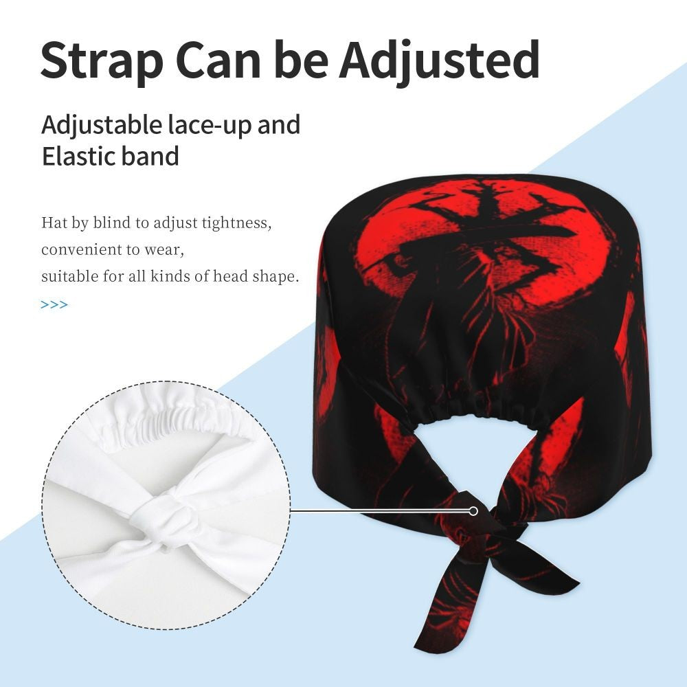 Touca Cirúrgica Clássica Personalizada com Logo de Anime Japonês B-Bereserks para Homens e Mulheres, Touca de Médico e Enfermeiro para Dentista