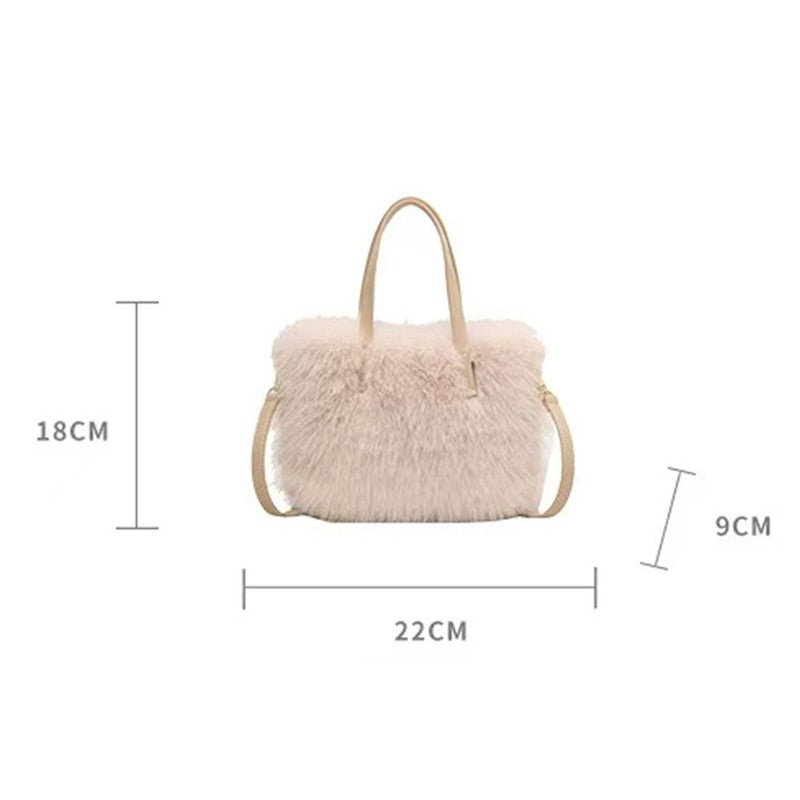 Solid Zipper Women's Shoulder Bags Ladies Bags on Sale 2024 High Quality Winter Milk Cotton Women's Handbags Fashion Soft Bolsos