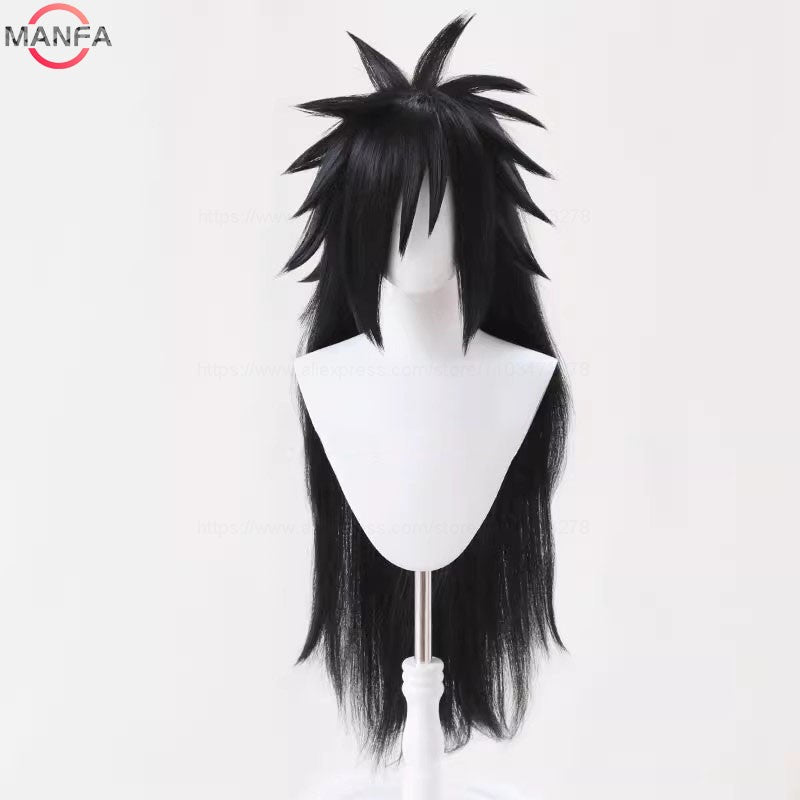 Perucas de Cosplay Uchiha Madara Longas Resistentes ao Calor Cabelo Sintético Perucas de Anime de Jogo + Touca de Peruca