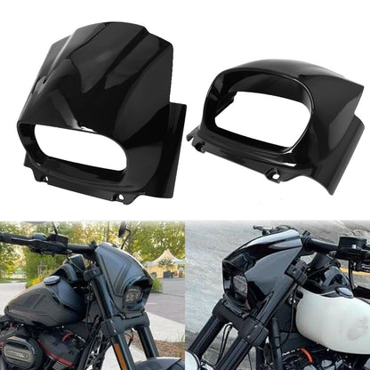 Carenagem do farol dianteiro de motocicleta preta para Harley M8 Softail Fat Bob FXFB FXFBS 2018-2022 2021 2020 2019