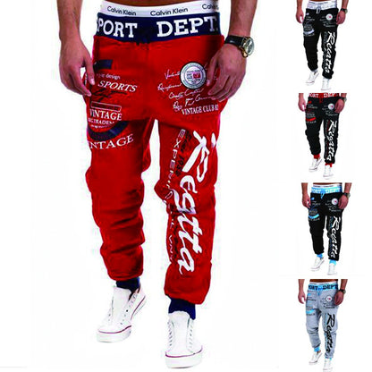 Men Streetwear Sweatpants Y2K Graffti Hip Hop Drawstring Waist Relaxed Fit Jogger Pants with Pockets Loose Drop Crotch Trousers
