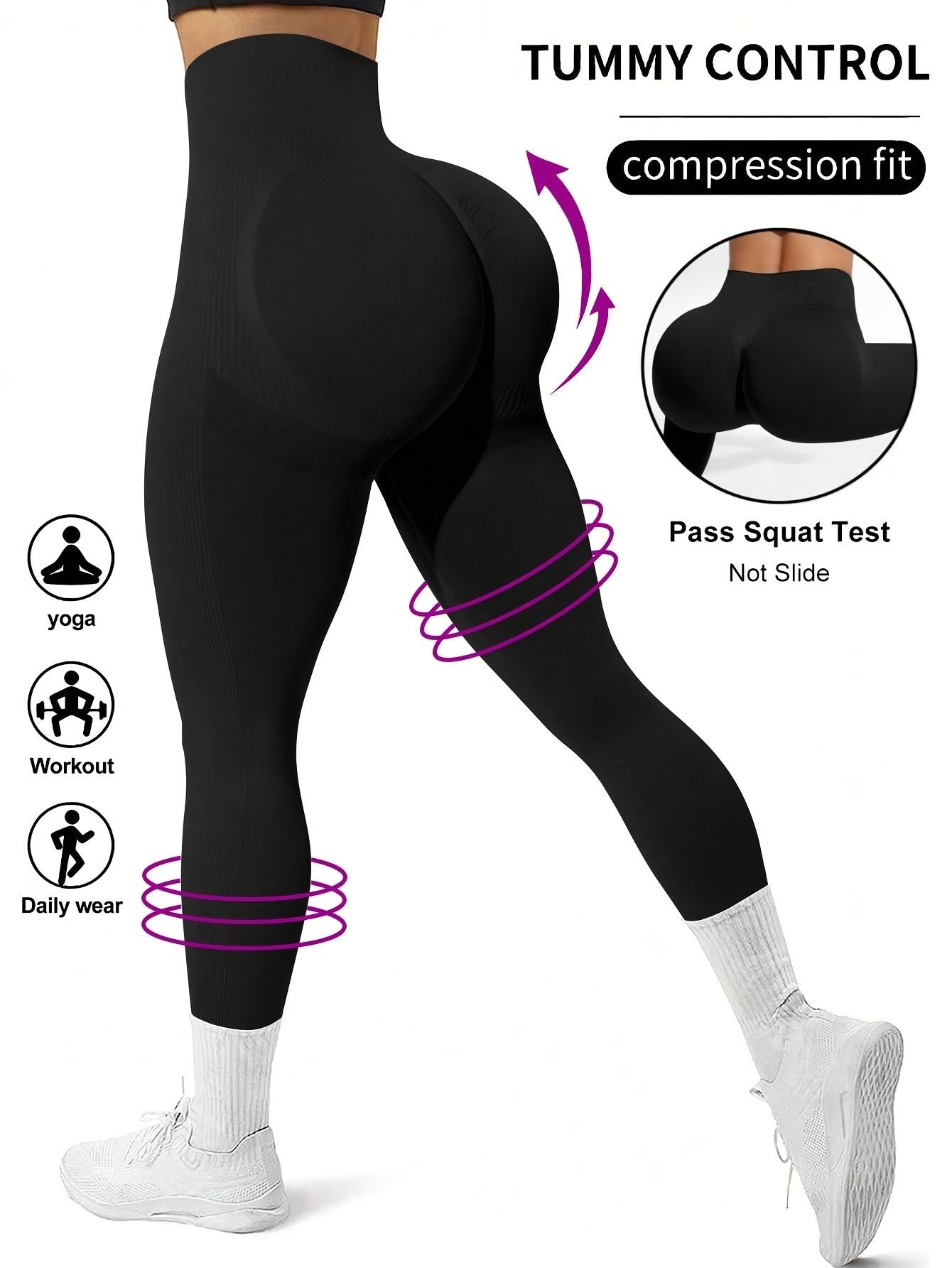 CZGUKE High Waist Yoga Pants for Women - Tummy Control Leggings Stretchy Soft Workout Running Pants Comfortable Gym Sports Pants