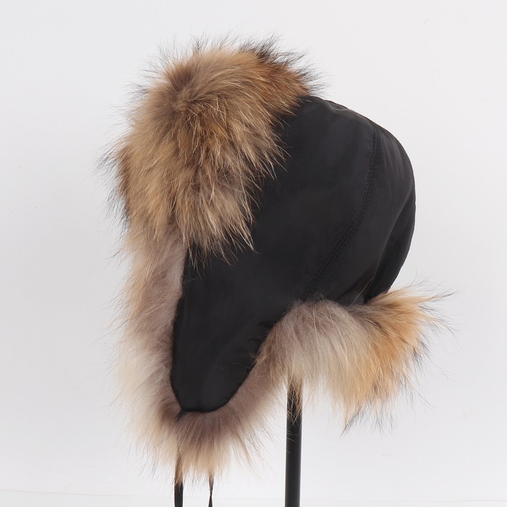 2025 Novo Chapéu Feminino Ushanka Russo de Pele de Raposa Natural Inverno Grosso Quente Orelhas Moda Chapéu Bomber Senhora Gorro Genuíno de Pele de Raposa Real