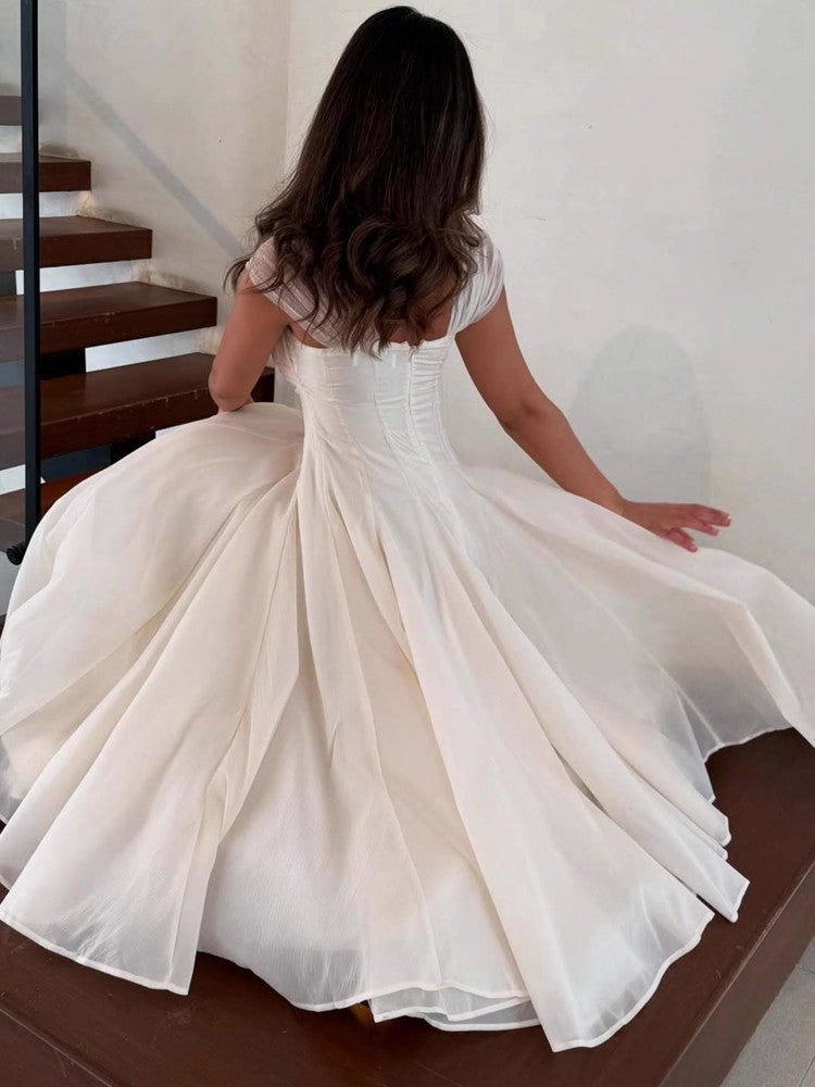Women Fashion Backless High Waisted Ball Dress Elegant Christmas Party Long Dresses 2025 Sexy Square Neck Sleeveless Mesh Dress