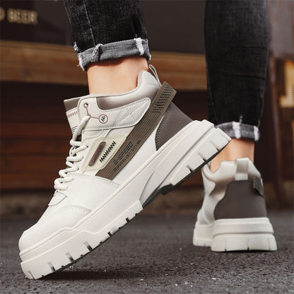 Tênis masculinos casuais de cano alto para outono, tênis de caminhada masculinos, tênis esportivos masculinos, tênis com sola macia para caminhada