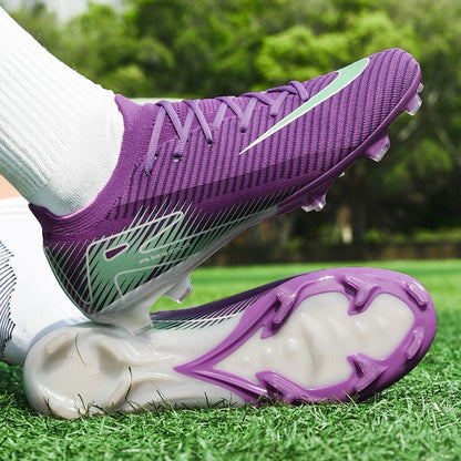 New Men Football Boots Cleats Grass Adult Soccer Shoes Ankle Sport Training Outdoor Ultralight Non-Slip Futsal Comfortable