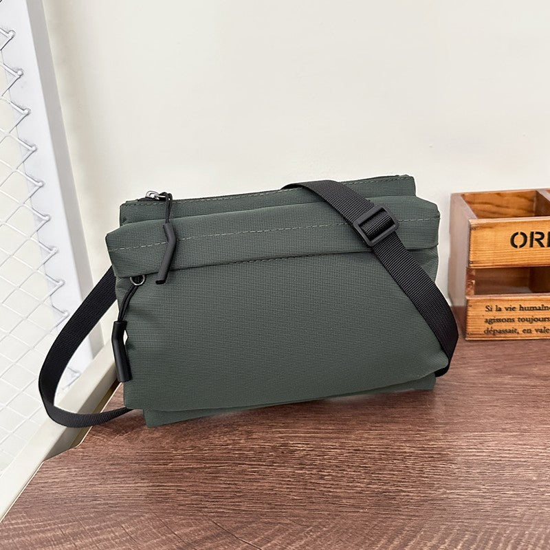 Fashion Leisure Nylon Shoulder Bag Solid Color Waterproof Cross-body Unisex Messenger Bag for Men And Women
