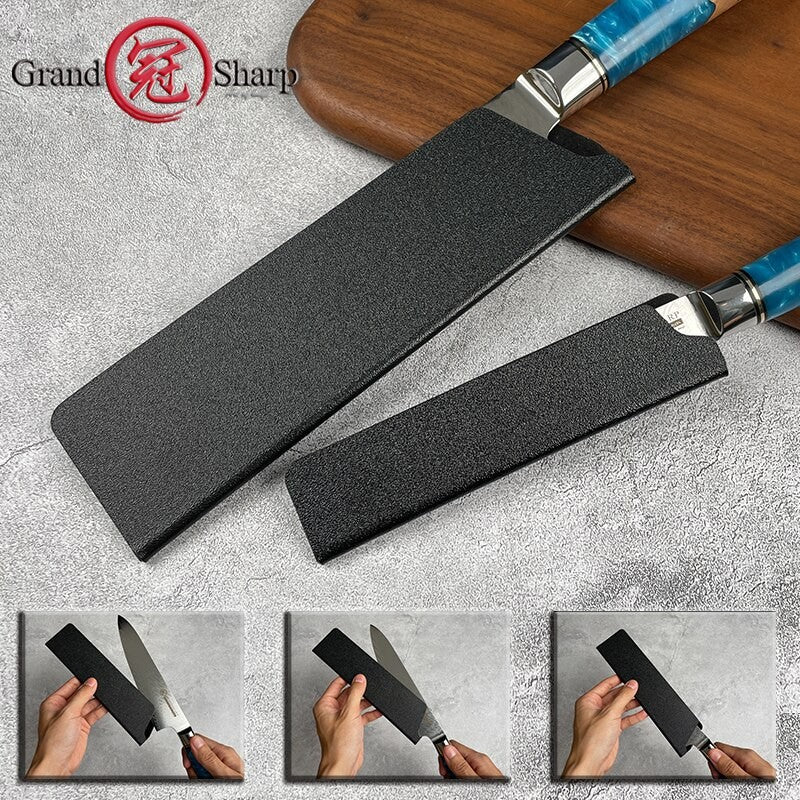 Grandsharp Kit de Proteção de Lâmina de Faca 8 Peças Preto Universal ABS Plástico Não Tóxico Livre de BPA Forro de Feltro Ferramentas de Cozinha para Chef