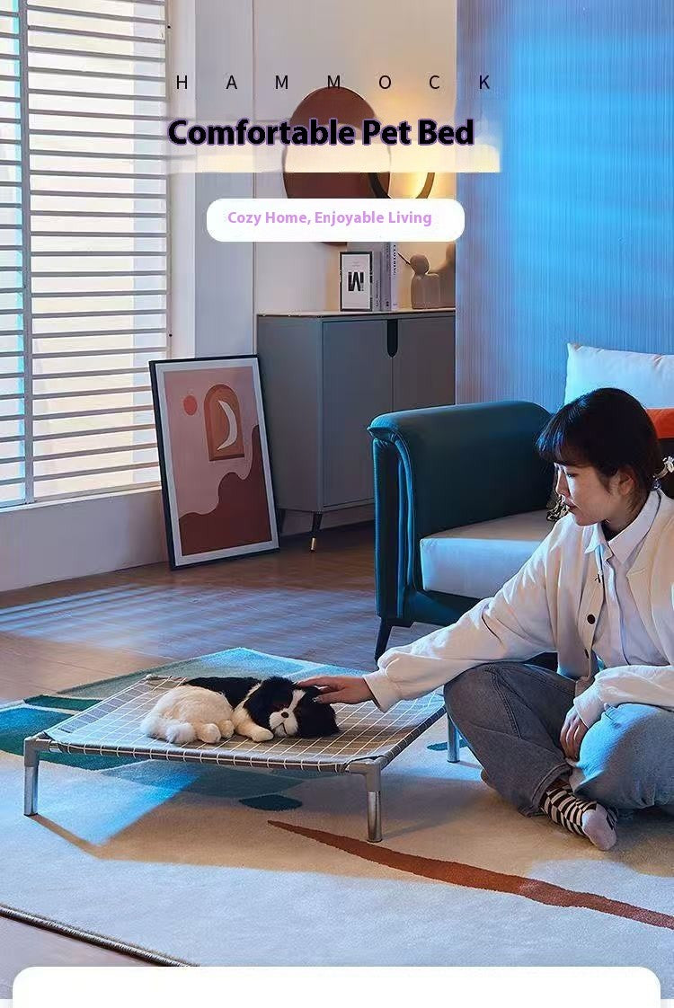 Cama Elevada para Pet de Aço Inoxidável - Estilo Militar para Todas as Estações Removível Lavável à Prova de Umidade para Cães e Gatos Pequenos