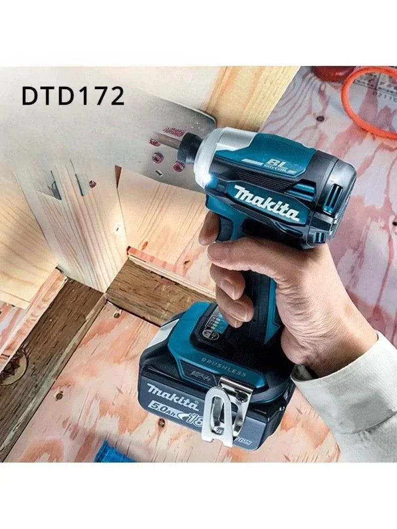 2025 Parafusadeira de Impacto a Bateria Makita DTD172 18V LXT BL Motor sem Escovas 180 N·M Ferramentas Elétricas Furadeira para Madeira Parafuso T-Mode