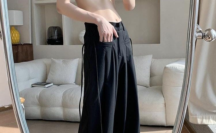 Calças Masculinas Largas de Terno Perna Larga Reta Estilosa Coreana Avaliações Muitas Calças Masculinas de Verão Roupas Oferta 2025 Moda Calças Sociais