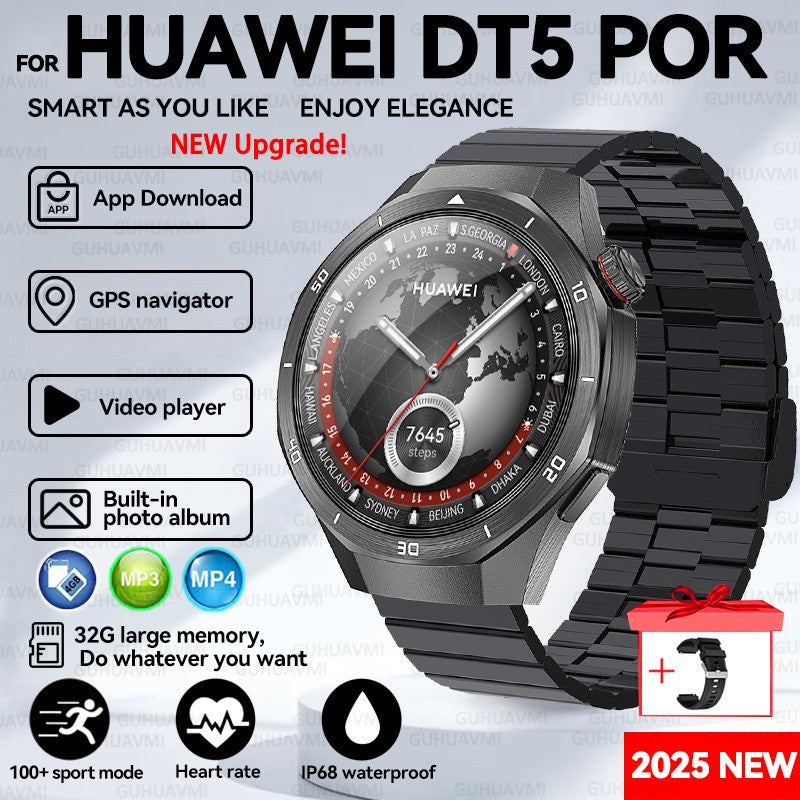 2025 New For HUAWEI GT 5 Pro 32Gb Memory SmartWatch AGPS Beidou Navigation Sapphire Screen HD Video Bluetooth Call SmartBracelet
