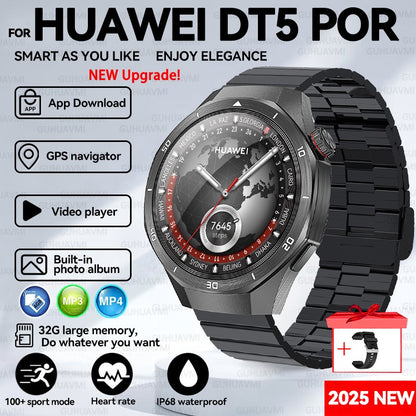 2025 New For HUAWEI GT 5 Pro 32Gb Memory SmartWatch AGPS Beidou Navigation Sapphire Screen HD Video Bluetooth Call SmartBracelet
