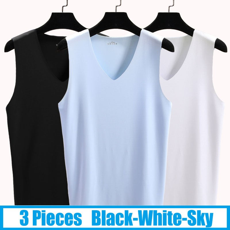 3Pieces/Lot Seamless Sleeveless Undershirt Tank Top Men Fitness Shirts Mens Body